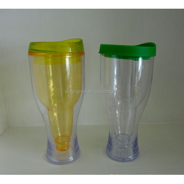 13-oz BPA FREE double wall plastic wine tumbler with lid